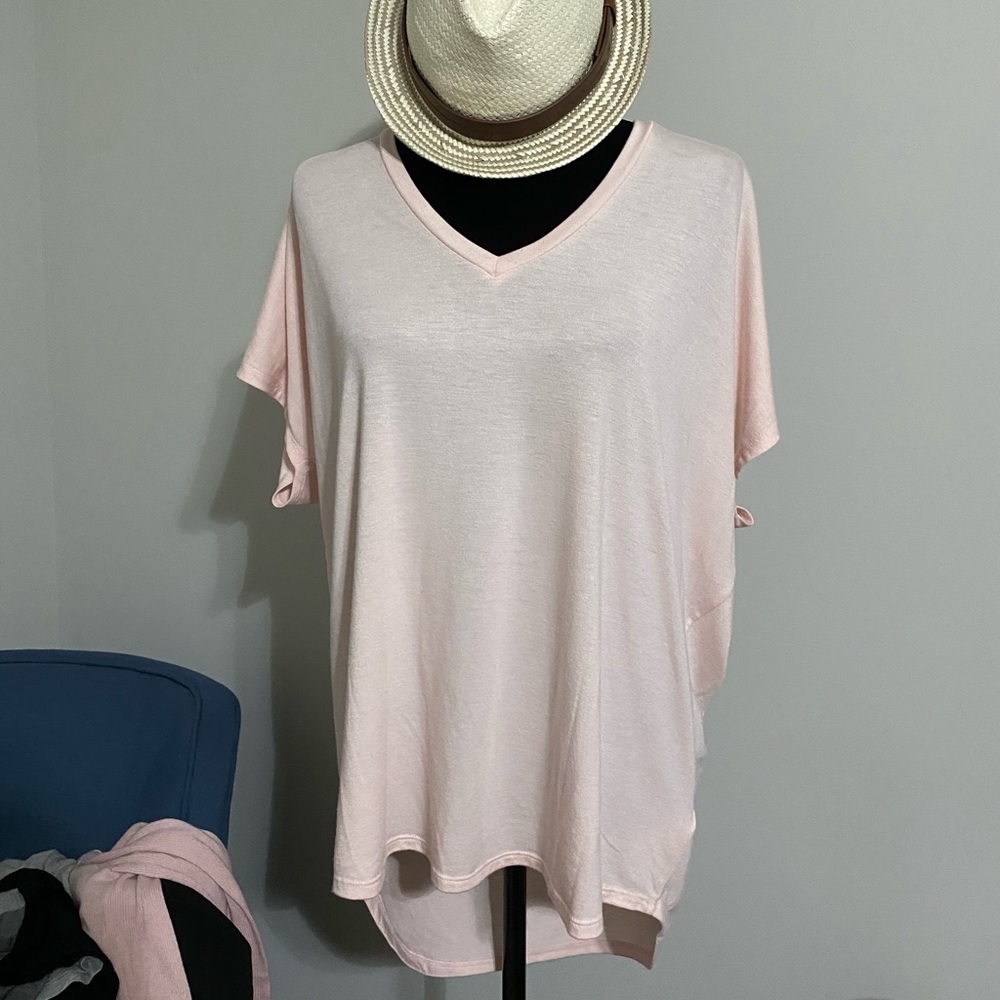Pink high-low tee from express